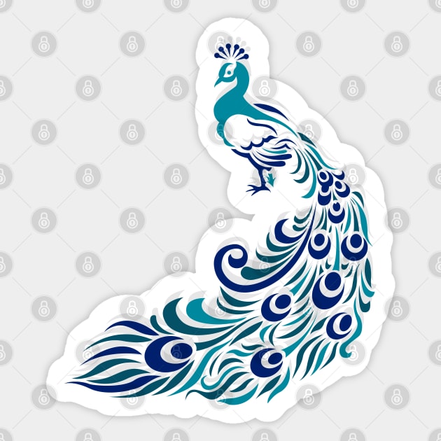 Peacock Sticker by Mako Design 